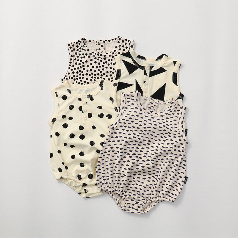 Baby Clothing Zip - Nordischer Stil Leopardenmuster Baby-Strampler Baumwolle Kurzarm