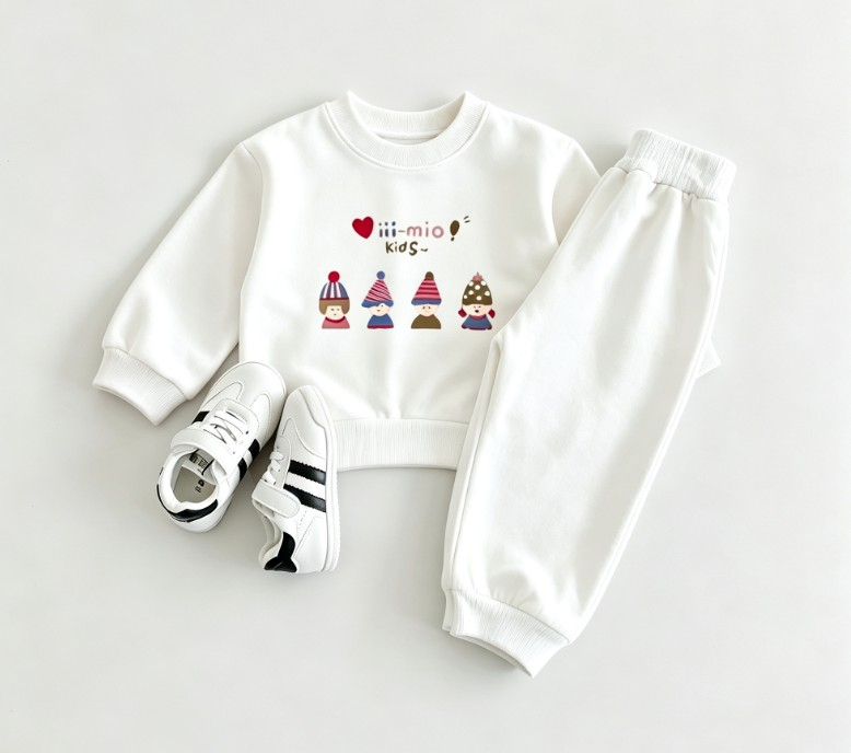 Baby Clothing Neutral - Neutrales Kleinkind-Loungewear-Set: Langärmliges Sweatshirt mit Rundhalsausschnitt